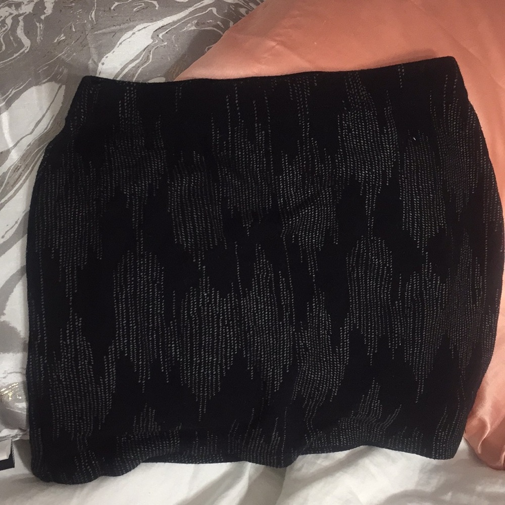 Black pencil skirt with gray detailing